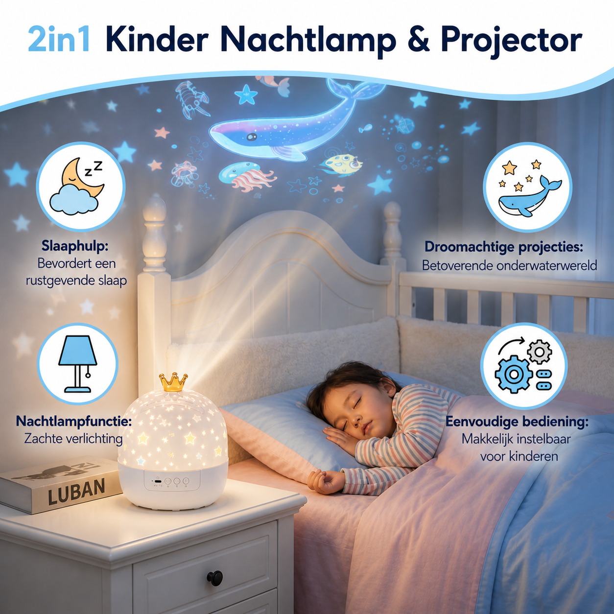 StarNest™ – 2-in-1 Nachtlamp & Projector voor Kinderen