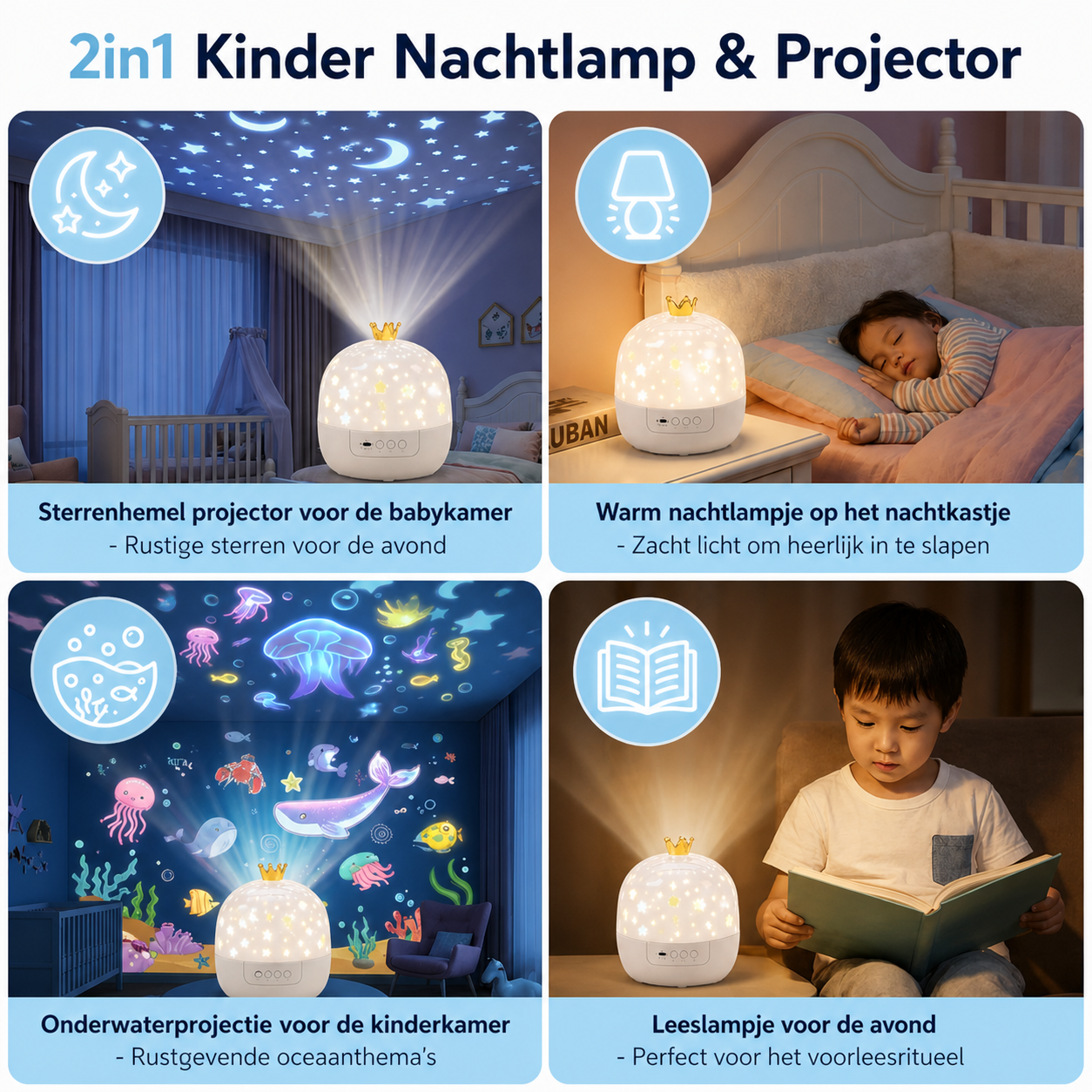 StarNest™ – 2-in-1 Nachtlamp & Projector voor Kinderen
